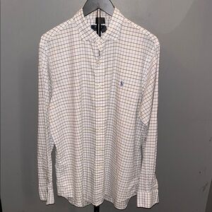 Polo by Ralph Lauren White Shirt with Blue Windowpane Check